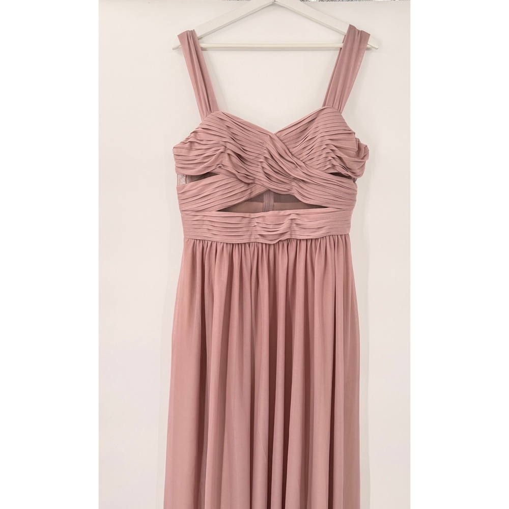 Birdy Grey Jane Maxi Dress Womens XL Mauve Bridesmaid Formal Cutout Ruched Gown - Picture 3 of 9
